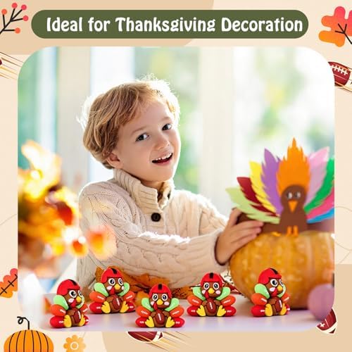 Gemscream 12 Pcs Thanksgiving Mini Turkey to Hide 3D Printed