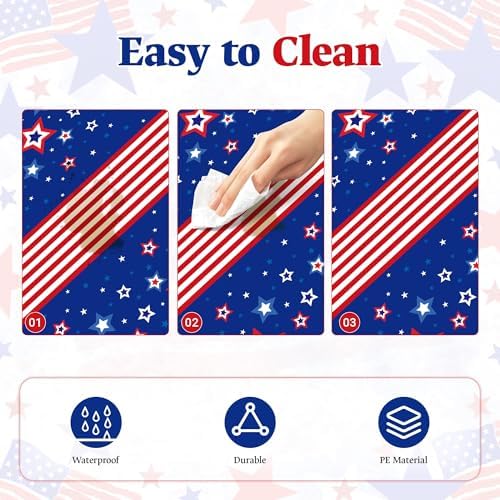 3 Pack Patriotic Tablecloths,Red White and Blue Tablecloth,Patriotic Decor