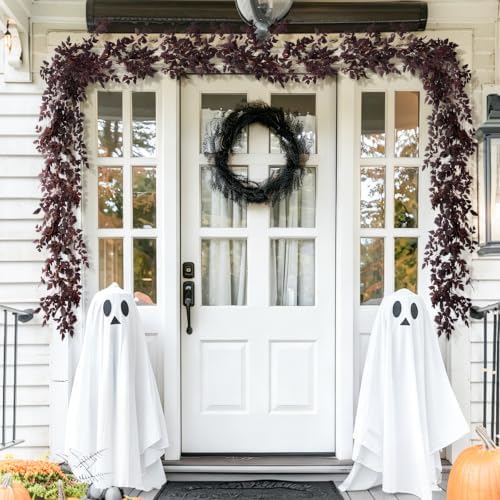 2 Pack 9 Ft Fall Garlands, Plum Cimicifuga Seeded Halloween Decor