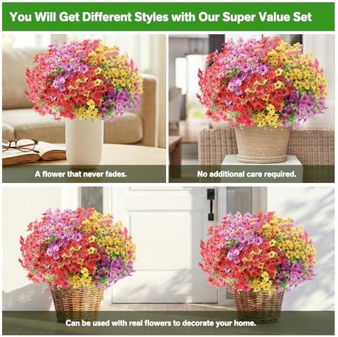 Artificial Flowers for Outdoor,42 Pack(Mixed)