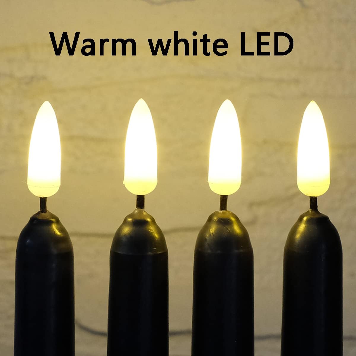 NONNO & ZGF 10 Pack Black 11'' LED Wax Covered Taper Candles with 2 Remote Control, Flameless Battery Operated Decor