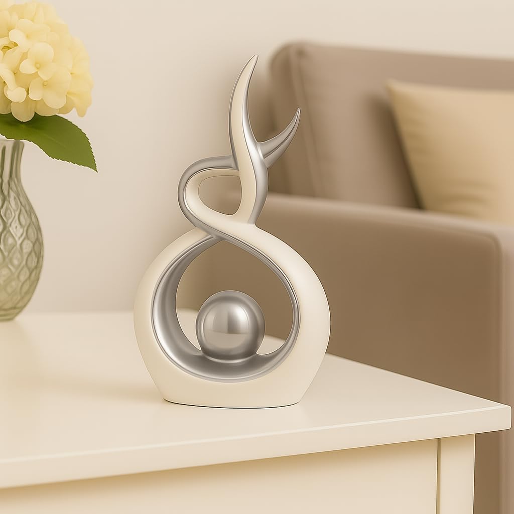 Modern Decorative Sculpture / White