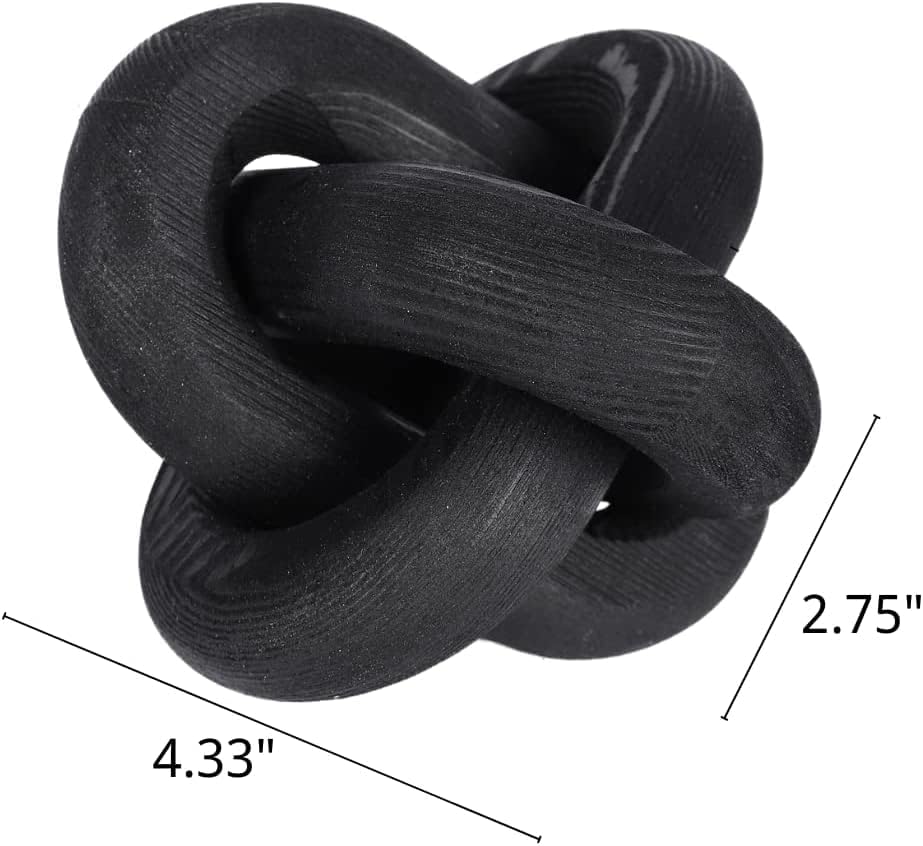 Wood Knot Chain Link Decor / Black