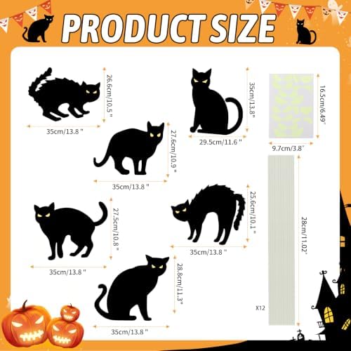 Halloween Decorations Yard Signs Outdoor - 6 Pack Black Cat Halloween Decor