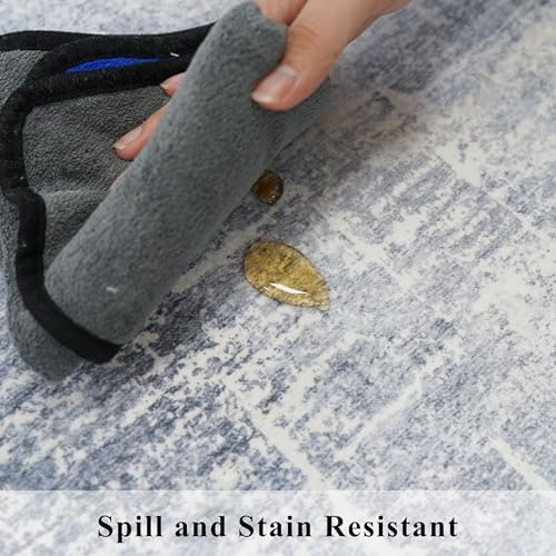 2x6 Non-Slip Entryway Area Rugs: Washable Stain Resistant Kitchen Carpet Low Pile Printed Doormat Soft Nursery Runner