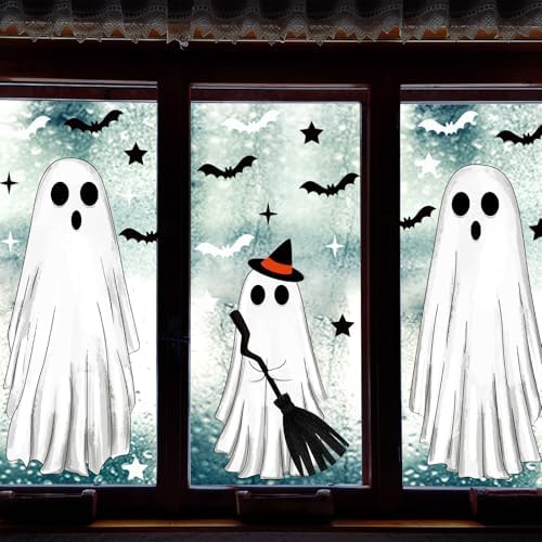 Large Halloween Window Clings for Glass Windows Ghosts Silhouette