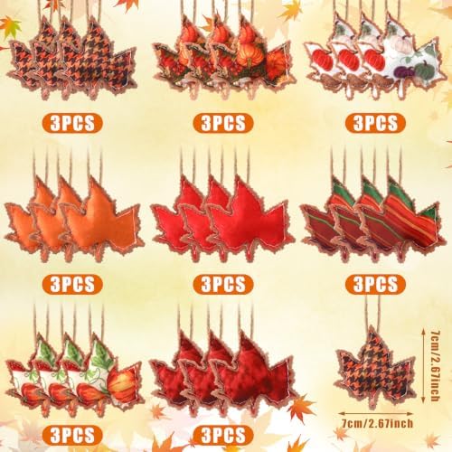 SmoothNovelty 24 Pcs Fall Felt Ornaments Maple Leaf Autumn Tree Decor