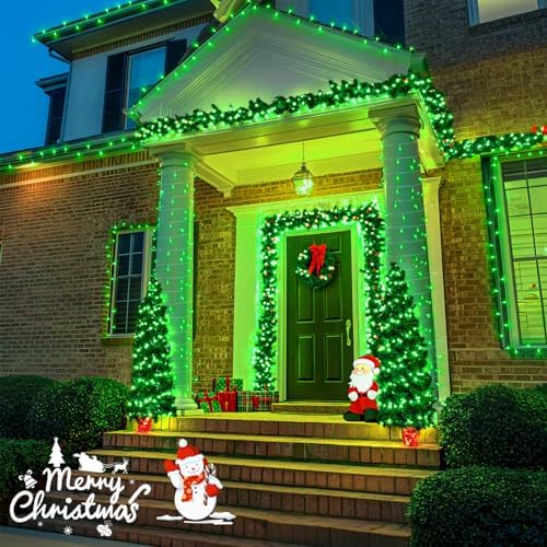 JMEXSUSS 132ft 400 LED Green Halloween Lights Indoor Outdoor Plug in 8Modes
