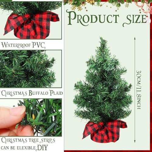 Ceenna 12 Pcs Mini Artificial Christmas Trees Tabletop Unlit,11.81 Inch