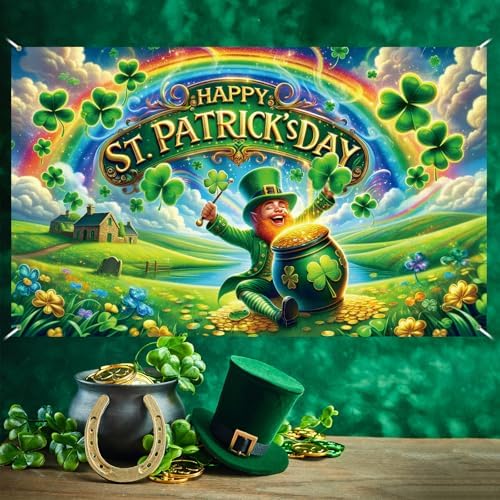 St Patricks Day Photo Backdrop St Pattys Day Decoration for Home