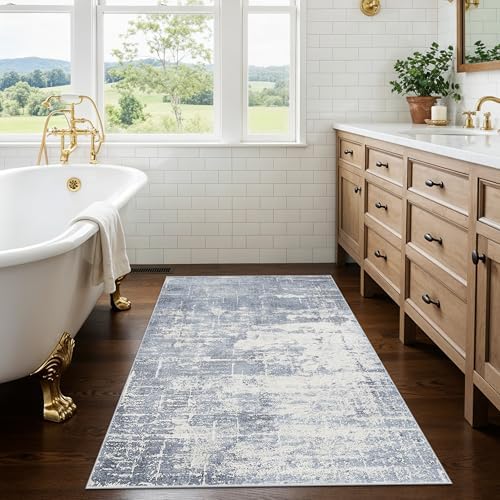 Washable 3x4 Kitchen Area Rugs: Abstract Stain-Resistant Sink Rug Non-Slip Durable Doormat Soft Bedroom Nursery Besides