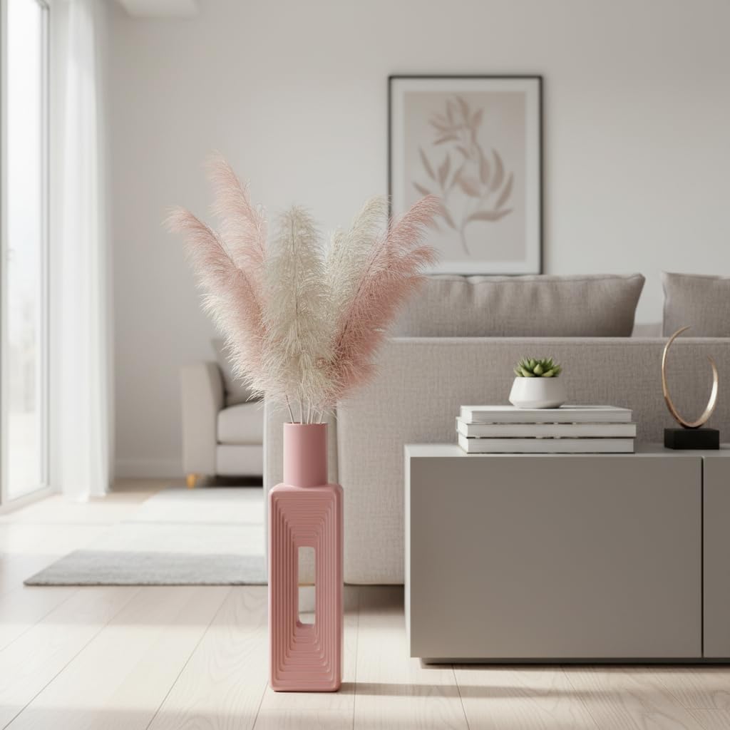Modern Floor Vase / Pink / 23.6 In / 24 Inch