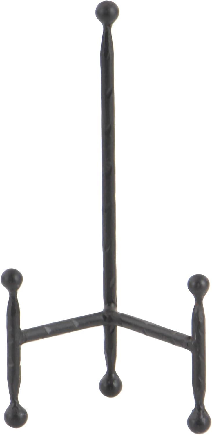 Deco 79 Metal Display Easel Tabletop Easel with Ball Details, Set of 3 Display Stand 12", 10", 8"H, Black