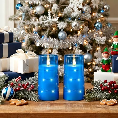 Homemory 3"x6" Flameless Candles, Flickering LED Pillar Candles with Remote