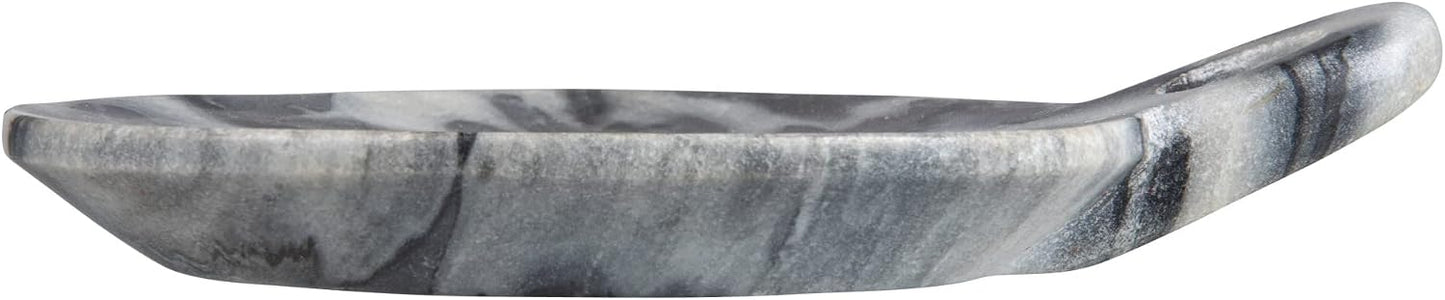 Hand-Carved Marble Dish / Gray / 7.5 x 6