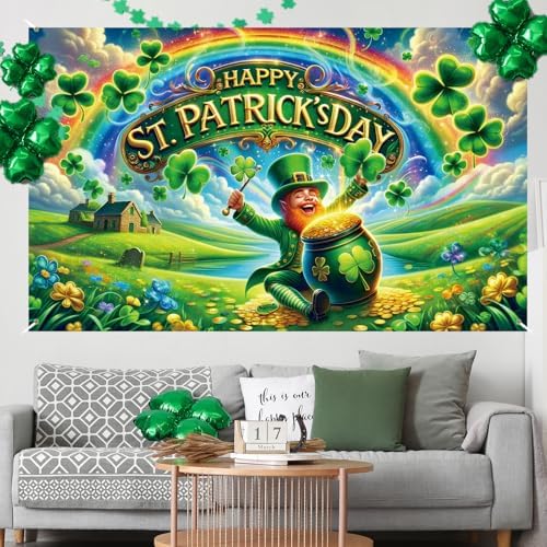 St Patricks Day Photo Backdrop St Pattys Day Decoration for Home