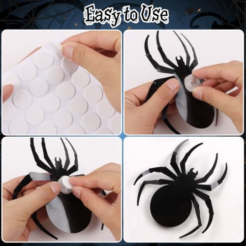 DIYASY 36 Pcs Halloween Lighted Spider Wall Decor, 3D Light up Spider