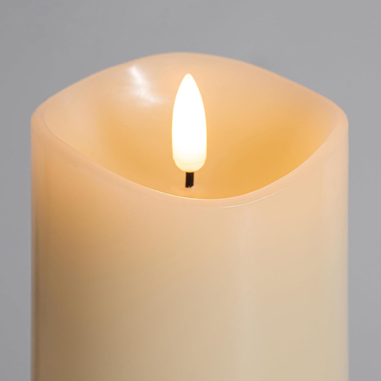 3 x 4 Inch Flameless Candles with Remote Set of 6 for Wedding Decor | Real Wax Battery Candles, Flickering LED Candles