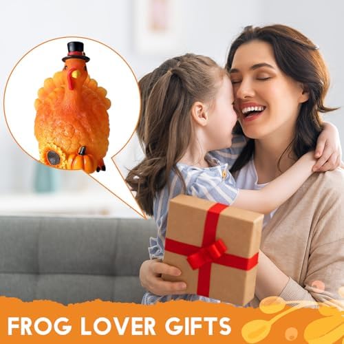 Lineshading Turkey Solar Light Figurine, Resin Thanksgiving Fall Decor, 9in