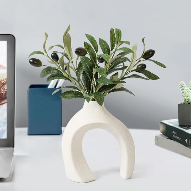 Faux Olive Branches for Vase 11.4'' Fake Plant Olive Tree Branches Artificial Greenery / Set of 12