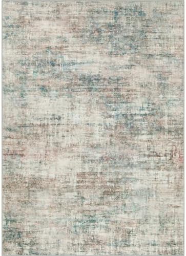 10x14 Area Rugs for Living Room: Washable Abstract Multi Color Carpet