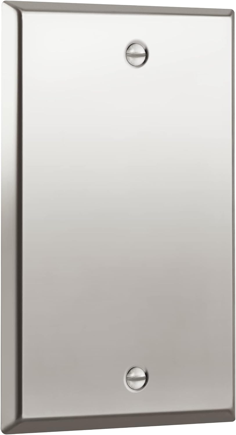 ENERLITES Blank Device Metal Wall Plate, Stainless Steel 201, Corrosion Resistant, Size 1-Gang 4.50" x 2.76"
