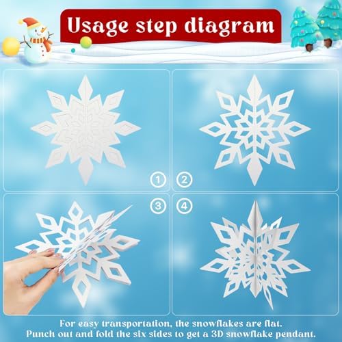 Christmas Hanging Snowflakes Winter Wonderland Decorations, White