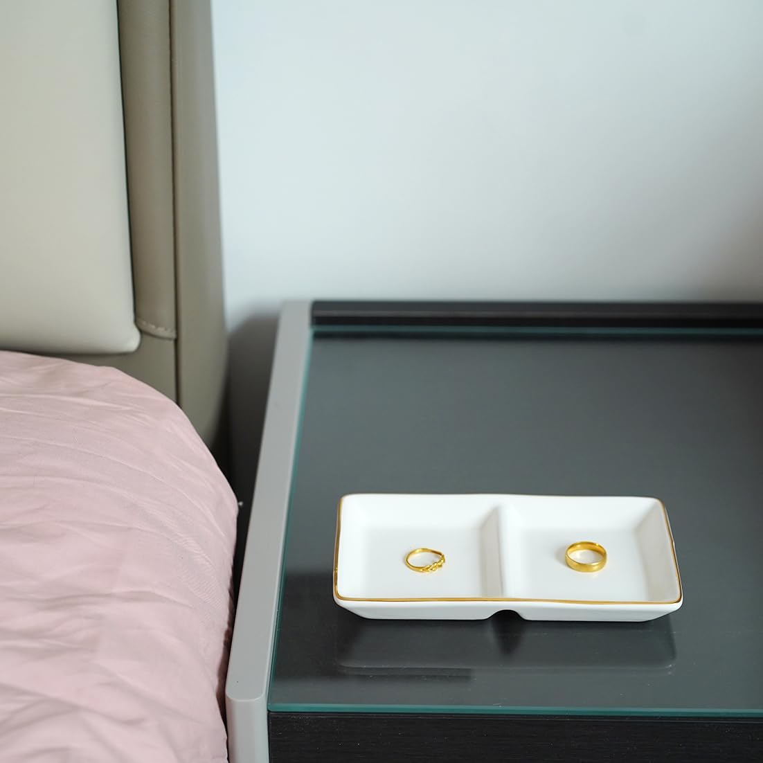 Ceramic Jewelry Dish Tray / White