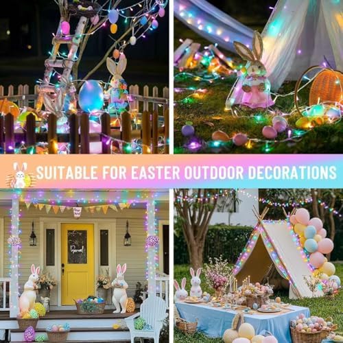 JMEXSUSS 2 Pack 100 LED Easter String Lights Indoor Outdoor