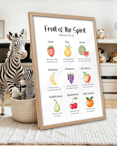 KensTro 12x16 Oak Framed Fruit of the Spirit Scripture Wall Art