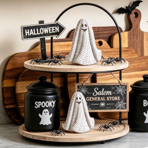 DN DECONATION Halloween Decorations Indoor Faux Rattan Ghost Decor for Home