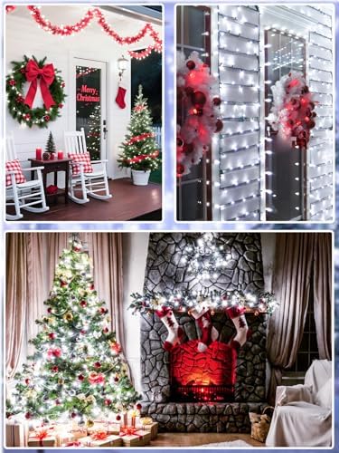 Extendable Christmas String Lights Indoor Outdoor 75.8FT 200 LED Cool White