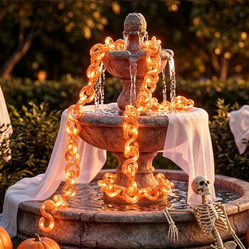 16.4 ft Halloween Chain Lights, Outdoor Orange Halloween Lights