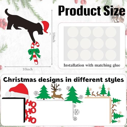 Morningro 4 Pcs Christmas Themed Door Frame Topper Metal Wall Art