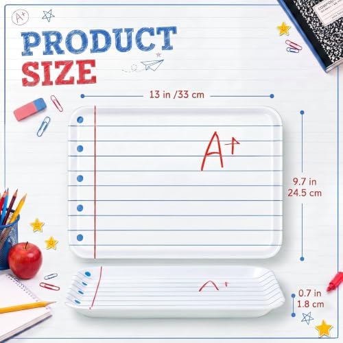 4 Pieces Back to School Serving Trays Melamine Platters