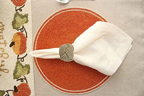 COTTON CRAFT Jute Napkin Ring - 12 Pack Handmade Nautical Knot Napkin Rings