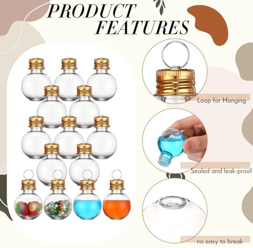 Bokon 25 Pack 1oz Plastic Mini Potion Bottles with Ring Lids