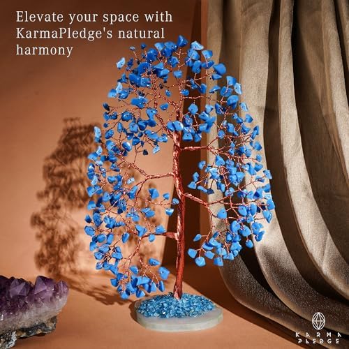 Crystal Tree of Life Birthday Gifts for Women, Men, Frineds, Handmade Turquoise Chakra Healing Tree for Home, Room