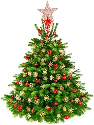 BinaryABC Iron Christmas Tree Star Topper,20cm Glittering Tree Topper