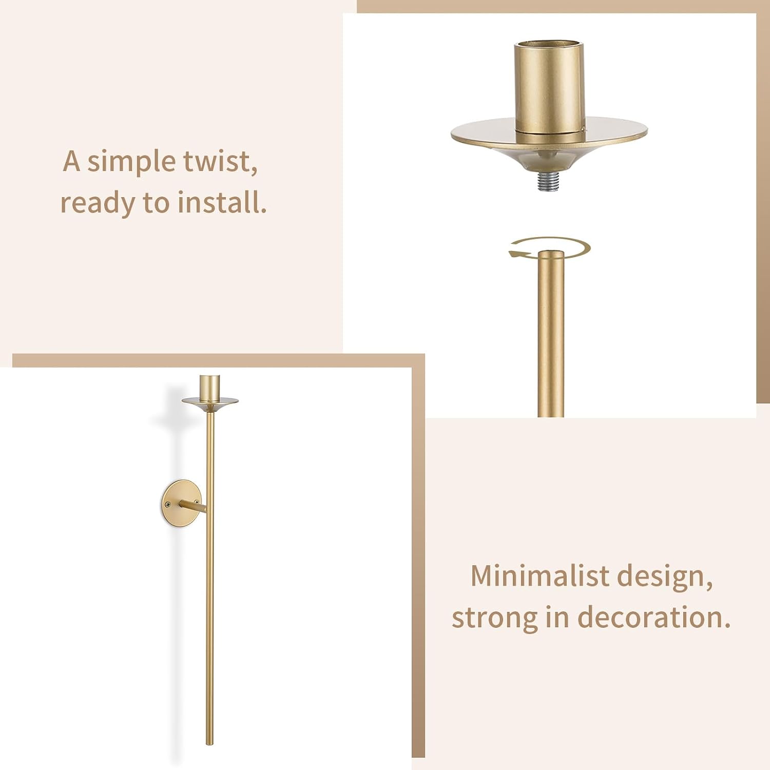 Wall Candle Holder / Gold / Set of 2