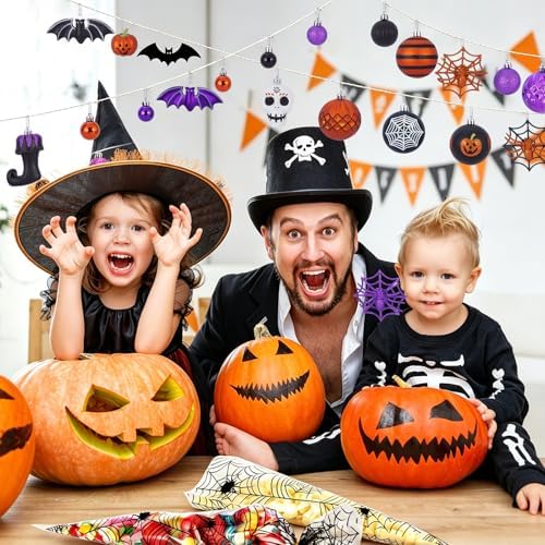 Halloween Ball Ornaments Set, Halloween Tree Decorations, 100 Pack