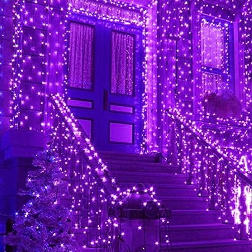 75.8FT 200 LED Extendable Purple Halloween String Lights Indoor Outdoor