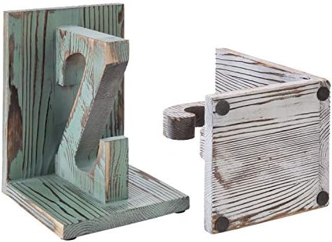 Wood Bookends / Book Ends / White