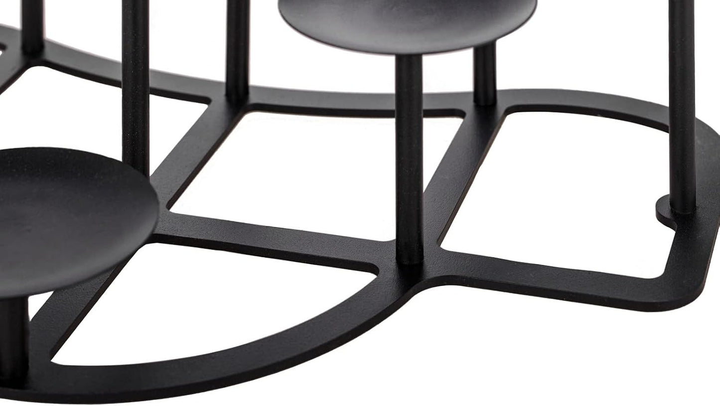 Fireplace Candle Holder 9 Candelabra for Pillar Candles Black Candle Stand Iron Table Centrepiece Mantle Floor Decor