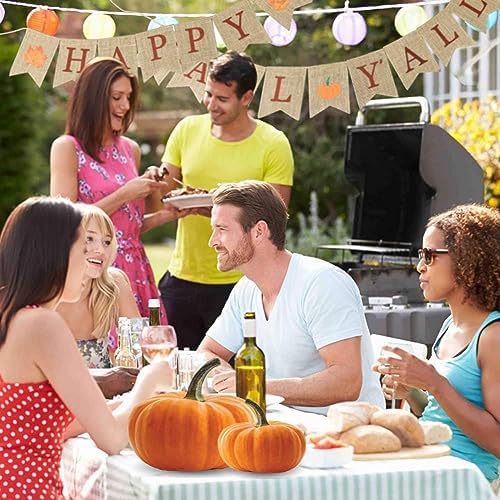Happy Fall Yall Burlap Banner for Mantel Thanksgiving Decorations Autumn Sign Decor Rustic Farmhouse Banner Pumpkin Harvest Party Fireplace Wall Hanging Indoor Outdoor Pumpkin Patch Yard Home Office Garland Decoration