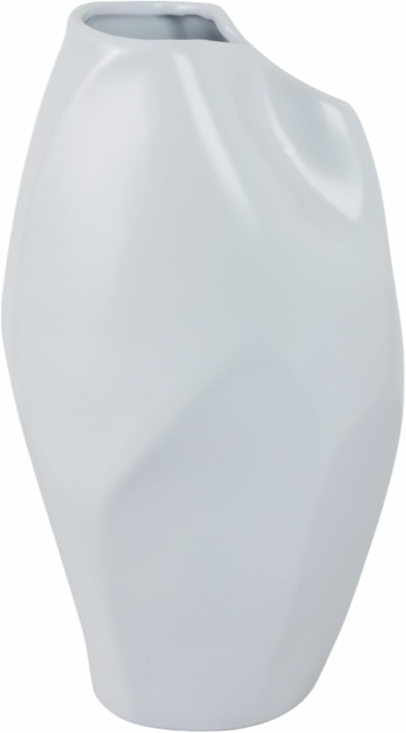 Ceramic Vase / Flower Holder / 14.0" H / White