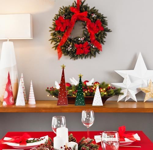 3 Christmas Trees Wooden Table Decorations Centerpiece Block Holiday Tree