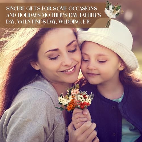 Layhit 12 Pcs Mini Dried Flower Bouquet Boho for Wedding,Colorful
