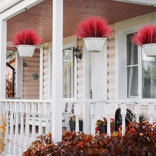 RECUTMS 12Pcs Artificial Grass Plant Fall Greenery Stems Faux Wheat Grass