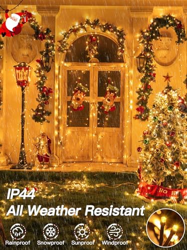 Guhope Christmas Lights 131FT 400 LED, Christmas Tree Light with 8 Lighting Modes, Outdoor Waterproof String Lights with Remote and Timer, Fairy Light for Holiday Decor (Warm White)